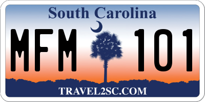 SC license plate MFM101