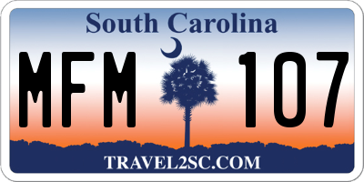 SC license plate MFM107