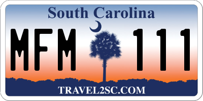 SC license plate MFM111
