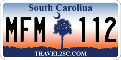 SC license plate MFM112