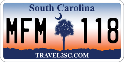 SC license plate MFM118