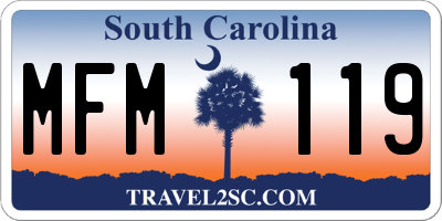 SC license plate MFM119