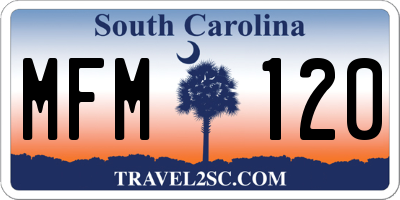 SC license plate MFM120
