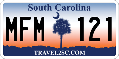 SC license plate MFM121
