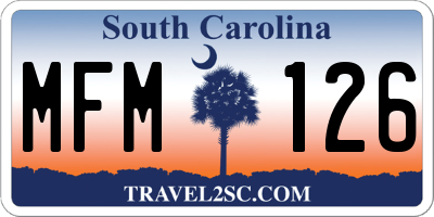 SC license plate MFM126