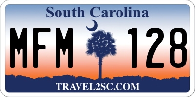SC license plate MFM128