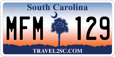 SC license plate MFM129