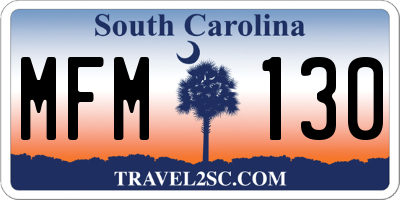 SC license plate MFM130