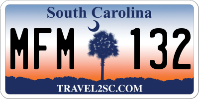 SC license plate MFM132