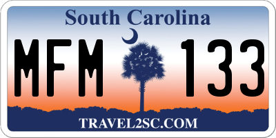 SC license plate MFM133