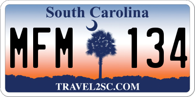 SC license plate MFM134