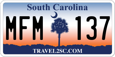 SC license plate MFM137