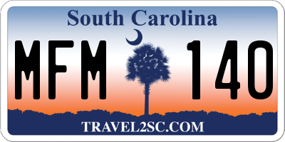 SC license plate MFM140
