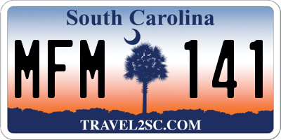 SC license plate MFM141