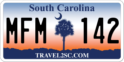 SC license plate MFM142