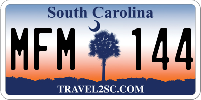 SC license plate MFM144