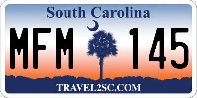 SC license plate MFM145