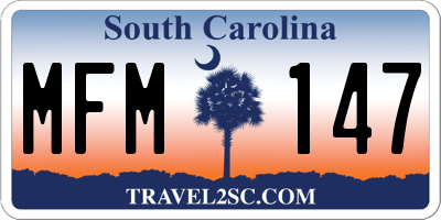 SC license plate MFM147
