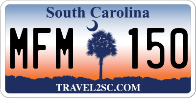 SC license plate MFM150