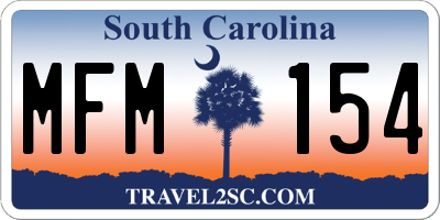 SC license plate MFM154
