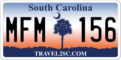 SC license plate MFM156
