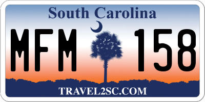 SC license plate MFM158