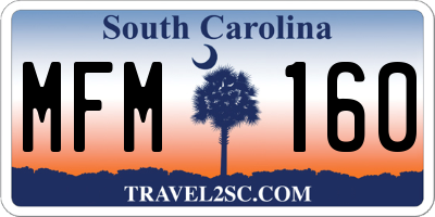 SC license plate MFM160