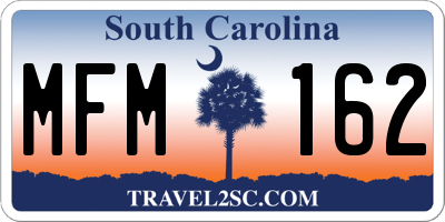 SC license plate MFM162