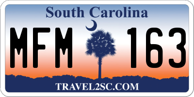 SC license plate MFM163