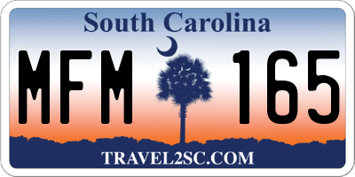 SC license plate MFM165