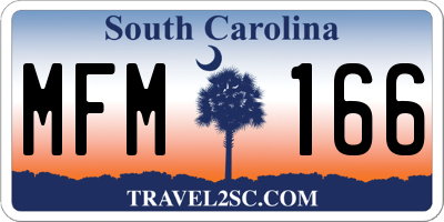 SC license plate MFM166