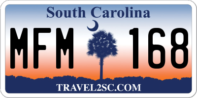 SC license plate MFM168