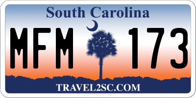 SC license plate MFM173