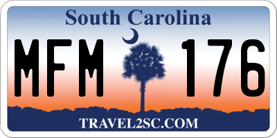 SC license plate MFM176