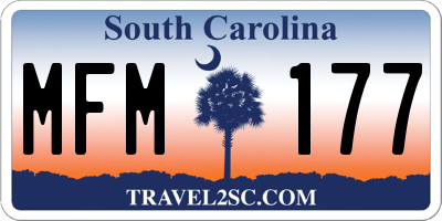 SC license plate MFM177