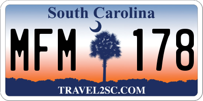 SC license plate MFM178