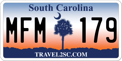 SC license plate MFM179