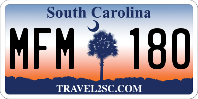 SC license plate MFM180