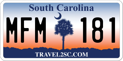 SC license plate MFM181