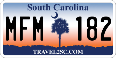SC license plate MFM182
