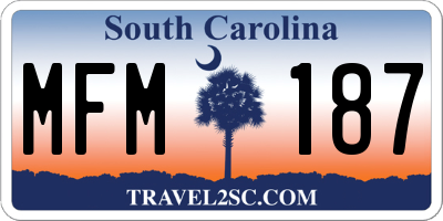 SC license plate MFM187