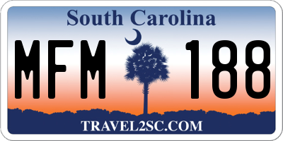 SC license plate MFM188