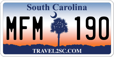 SC license plate MFM190