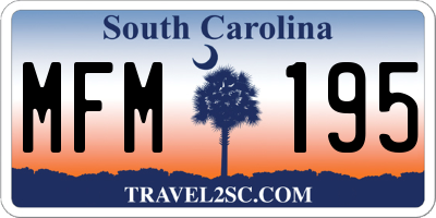 SC license plate MFM195