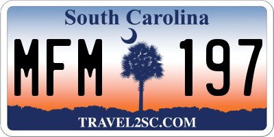 SC license plate MFM197