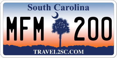 SC license plate MFM200