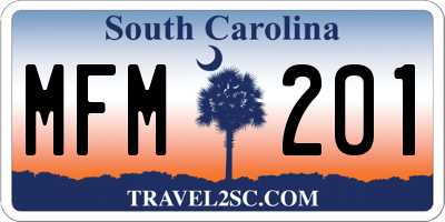 SC license plate MFM201