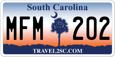 SC license plate MFM202