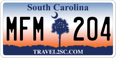 SC license plate MFM204