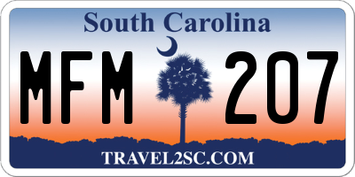 SC license plate MFM207